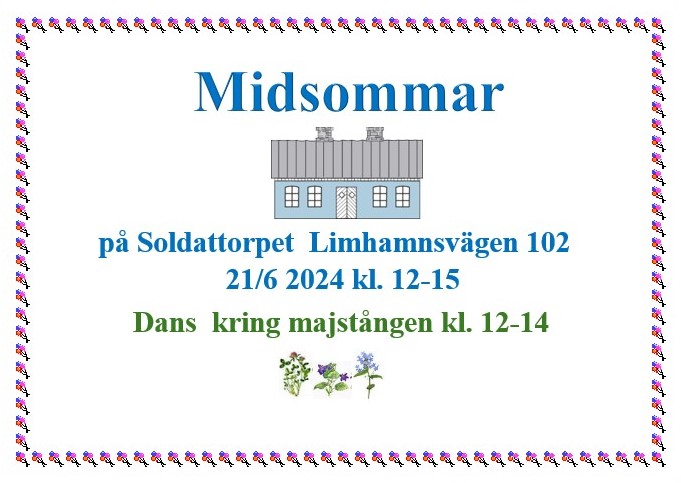 Midsommarafton  2024 firar vi på Soldattorpet!